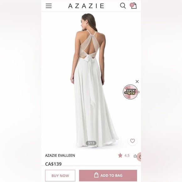 Azazie Evalleen ivory A12 bridesmaid dress - Picture 2 of 10